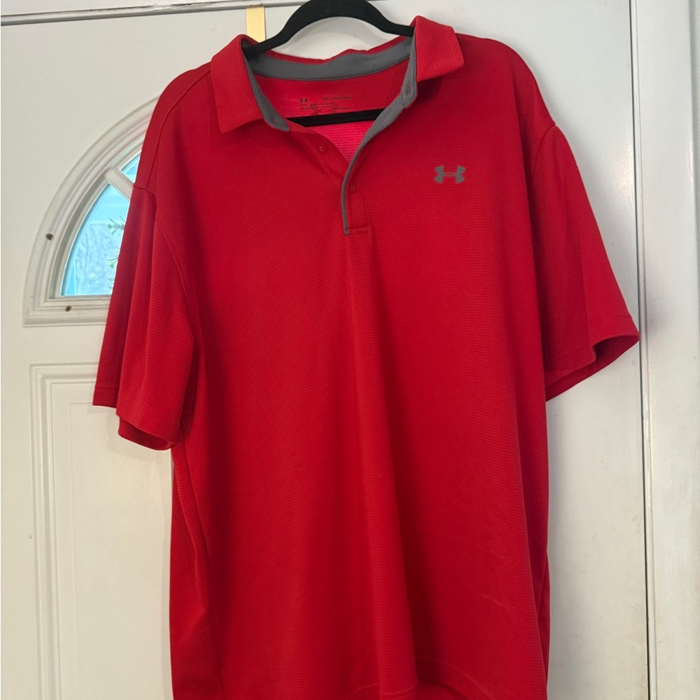 Under Armour Men's Polo Shirt in Red and Gray